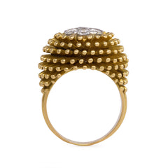 Gold and diamond anemone design cocktail ring, Cartier