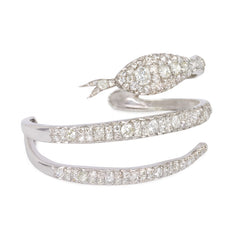 Art Deco diamond snake bracelet, France