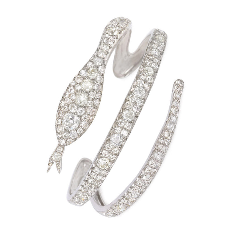 Art Deco diamond snake bracelet, France