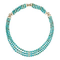 Art Deco turquoise and pearl necklace and bracelet suite, Cartier