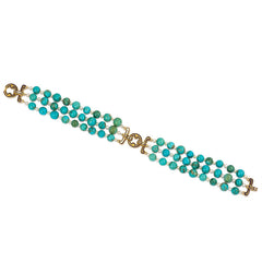 Art Deco turquoise and pearl necklace and bracelet suite, Cartier