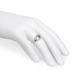 Art Deco trilliant ruby and diamond ring