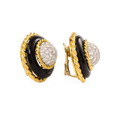 Onyx, gold and diamond earrings, Van Cleef & Arpels
