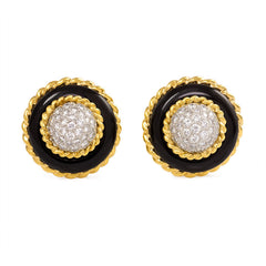 Onyx, gold and diamond earrings, Van Cleef & Arpels