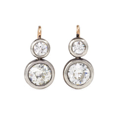 Antique diamond dormeuse earrings