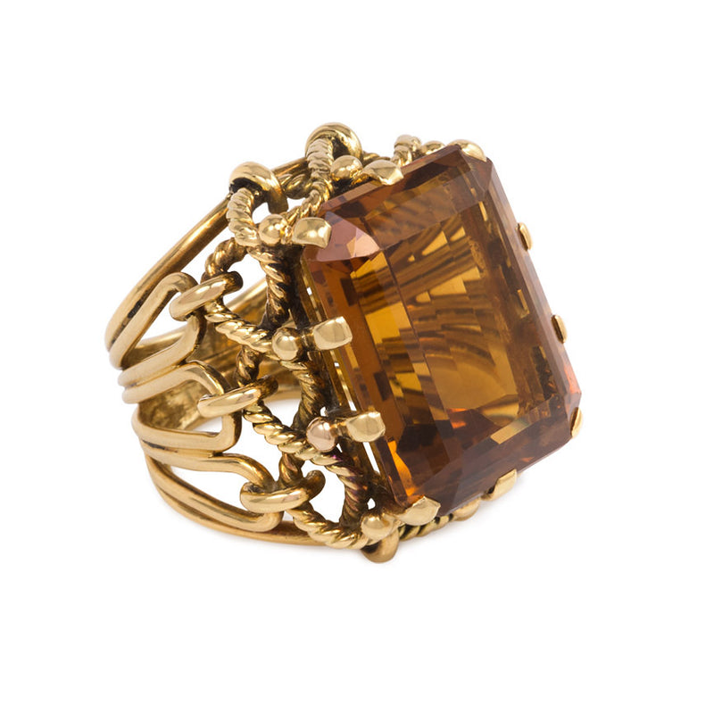 Gold and citrine cocktail ring, Boucheron