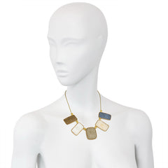 Gold necklace with antique lava cameos