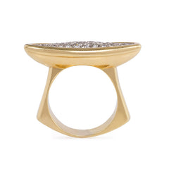 Gold and diamond oblong ring, Cartier