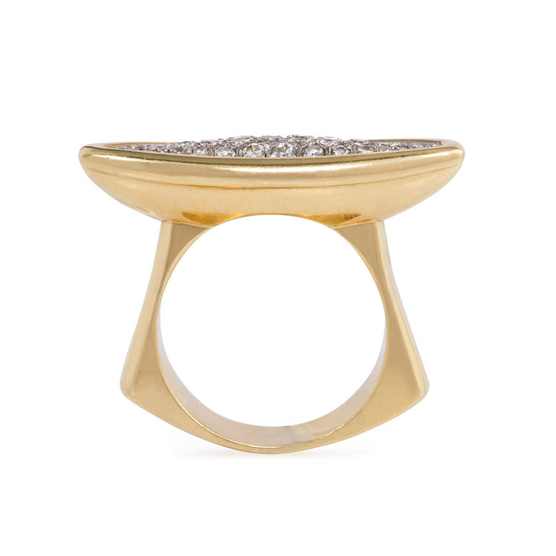 Gold and diamond oblong ring, Cartier