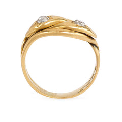 Antique diamond bypass snake ring, London