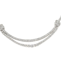 Retro diamond swag necklace