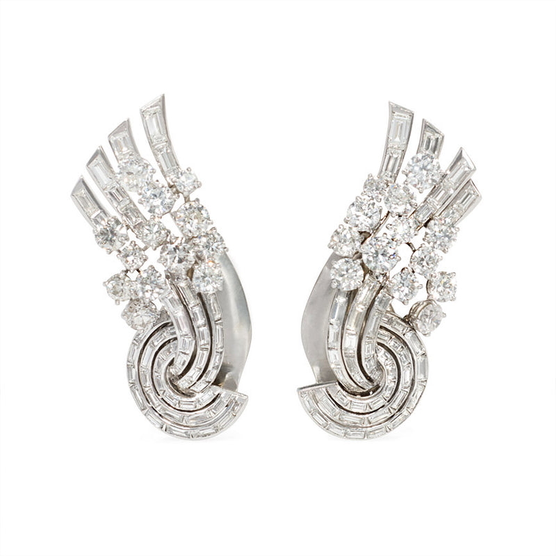 Art Deco diamond earrings, Chaumet, Paris