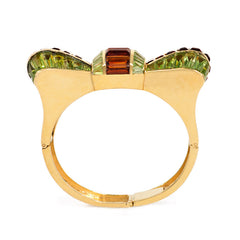 Retro peridot and citrine bow bracelet