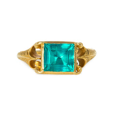 Antique gold and emerald ring