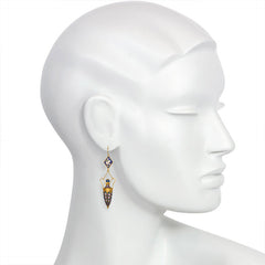 Antique micromosaic urn earrings, Vatican
