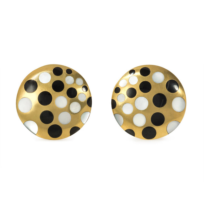 Inlaid polka dot earrings, Angela Cummings
