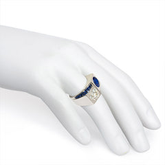 René Boivin Art Deco diamond and sapphire ring, France