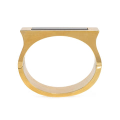 Gold and banded agate cuff bracelet