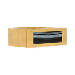 Gold and banded agate cuff bracelet
