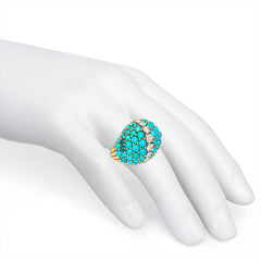 Turquoise and diamond bombé ring, Cartier