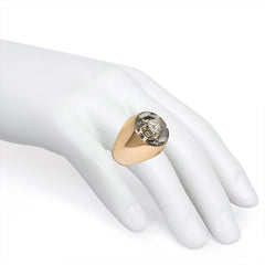Retro diamond and gold reflective ring