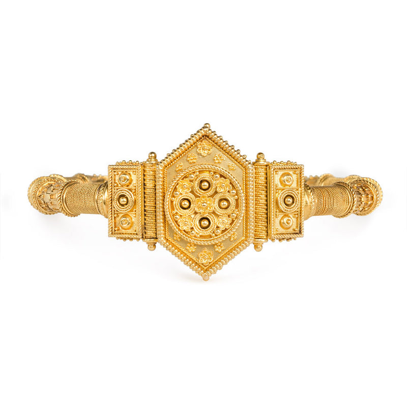 Antique Etruscan revival gold bracelet, France