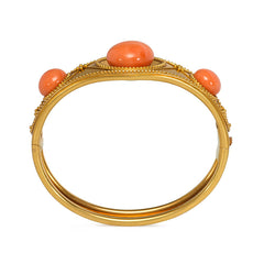 Antique gold and coral bead bracelet