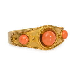 Antique gold and coral bead bracelet