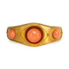 Antique gold and coral bead bracelet