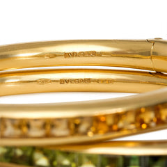 Gold bangles set with citrines and peridots, Bulgari