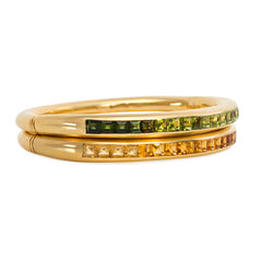 Gold bangles set with citrines and peridots, Bulgari