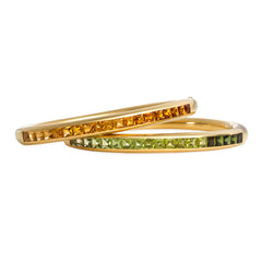 Gold bangles set with citrines and peridots, Bulgari