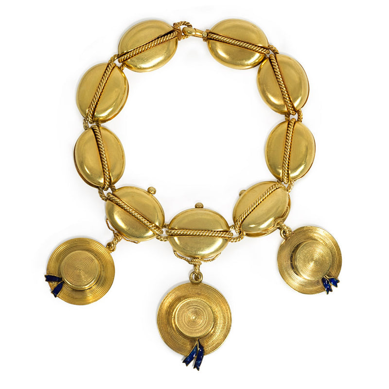 Antique gold nautical motif bracelet
