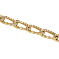 Gold and diamond curblink bracelet, France