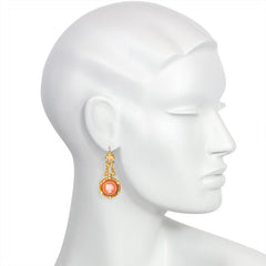 Antique gold cameo and pearl earrings, France