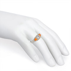 Art Deco coral and diamond ring, France