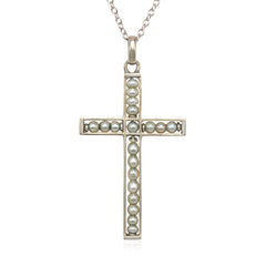 Art Deco pearl cross, France