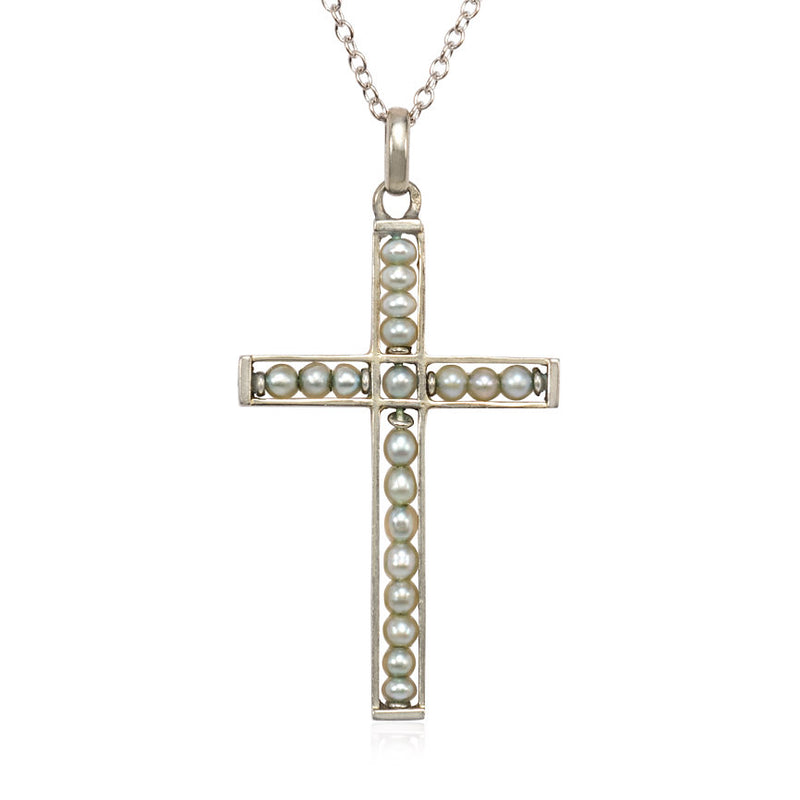Art Deco pearl cross, France