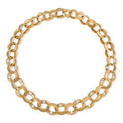 Mid-century gold and diamond link necklace, Chaumet