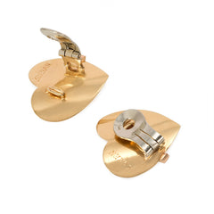 Retro ruby and gold heart earrings.