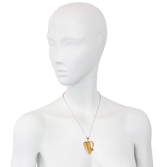 Retro gold and ruby heart pendant