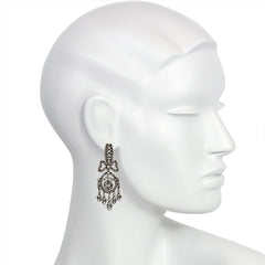 Antique style diamond fringed pendant earrings