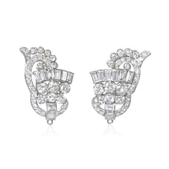 Retro diamond day-to-night pendant earrings