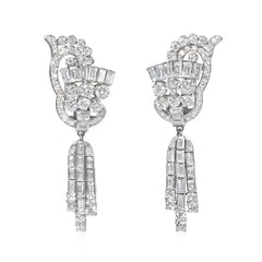 Retro diamond day-to-night pendant earrings
