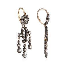 Antique diamond girandole earrings