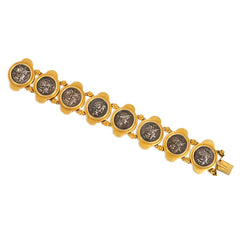 Antique gold and ancient silver coin bracelet, Fiorentini