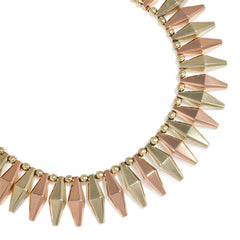 Retro two-color gold necklace, in 14k. Sparkes