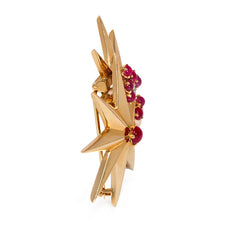 Pair of Retro gold star brooches, Cartier