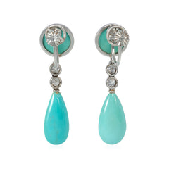 Art Deco turquoise and diamond earrings