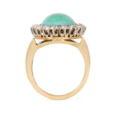 Art Deco turquoise and diamond cluster ring